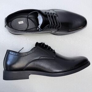 NIB Mens Black Leather Dress Shoes Lace Up Oxford Style Formal Work Shoes 8.5